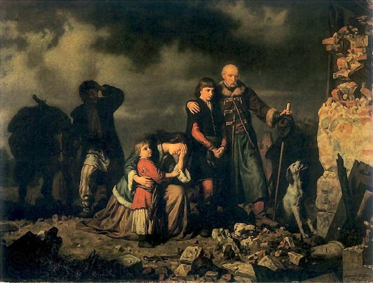 Louis Leopold  Boilly Placz na pogorzelisku po napadzie Tatarow France oil painting art